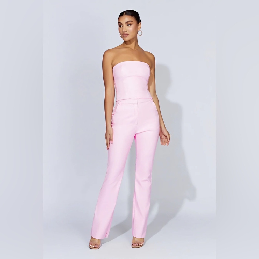 Meshki Pink Faux Leather Set (Pants + Corset)